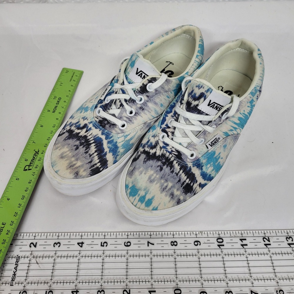 Vans Era Tie Dye Blue Grey White Canvas Low Top Skate Shoes Womens‎ 8.0